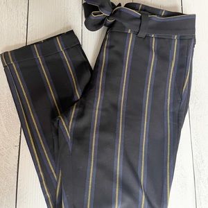 Loft black pants with blue and yellow stripes